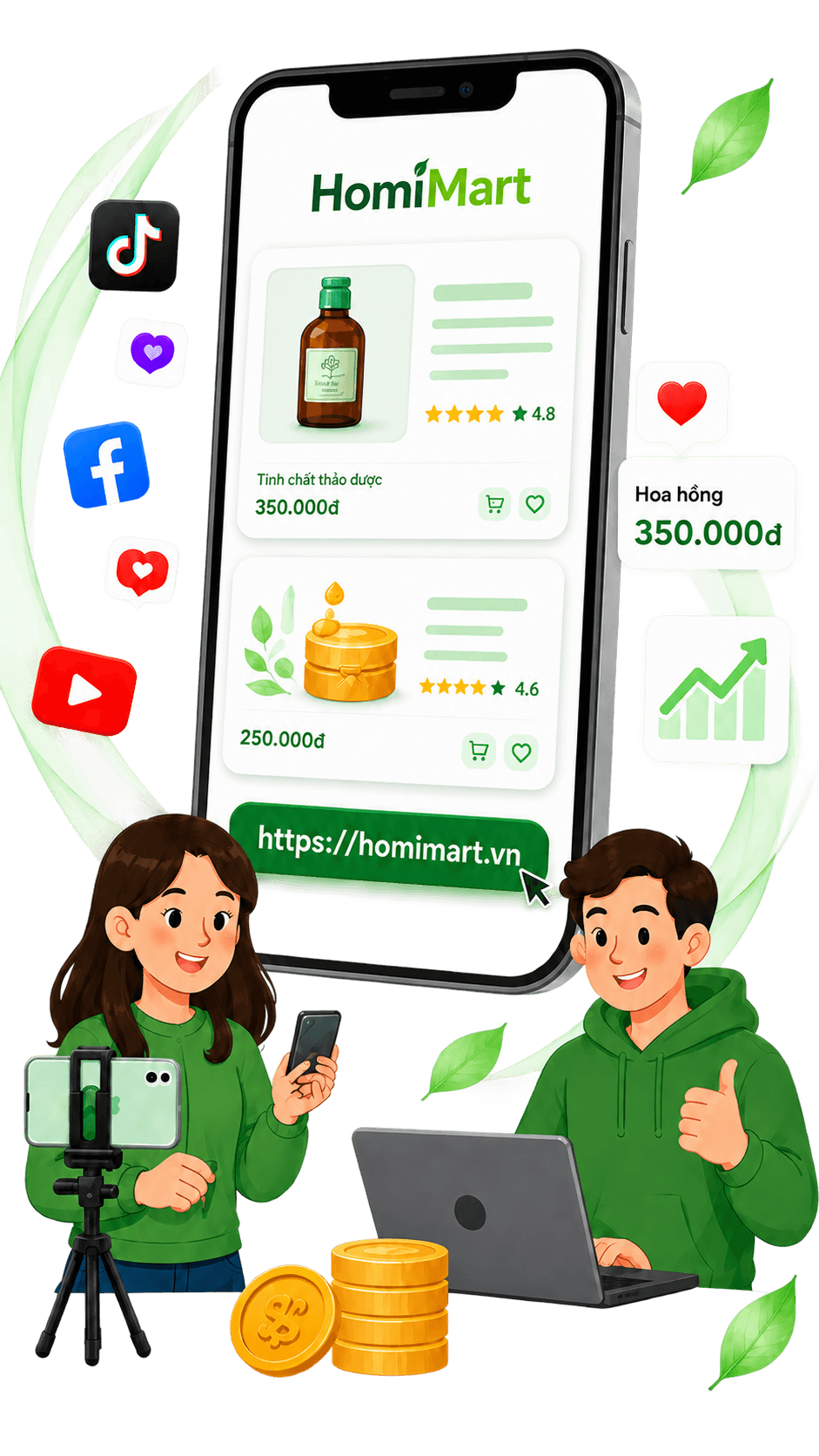 Biến nội dung và sức ảnh hưởng thành thu nhập cùng HomiMart
